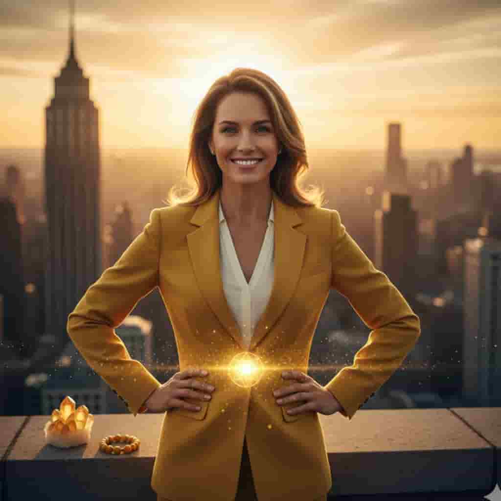 Harmonikus napfonat csakra szimbólum, amely magabiztosságot, határozott döntéshozatalt és belső erőt sugároz az önmegvalósításhoz.